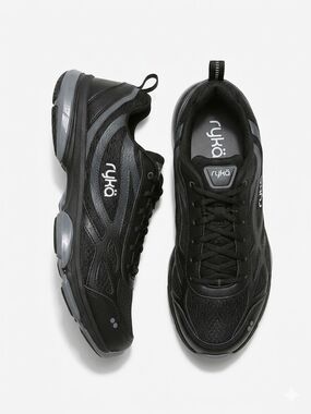 Ryka Men's Black and Gray Performance Walking Sneakers